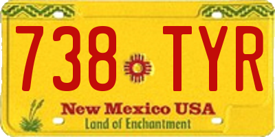 NM license plate 738TYR