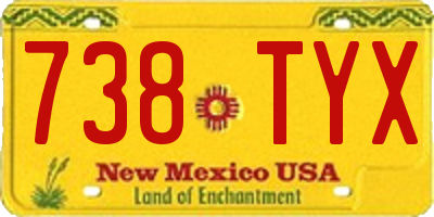 NM license plate 738TYX