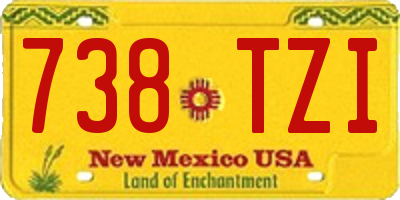 NM license plate 738TZI