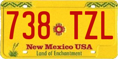 NM license plate 738TZL