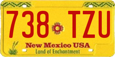 NM license plate 738TZU