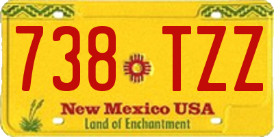 NM license plate 738TZZ