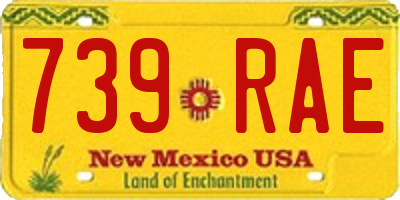 NM license plate 739RAE