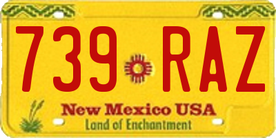 NM license plate 739RAZ