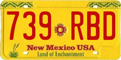 NM license plate 739RBD