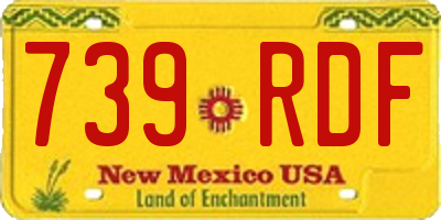 NM license plate 739RDF