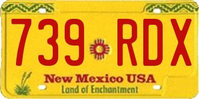 NM license plate 739RDX