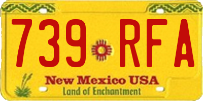 NM license plate 739RFA