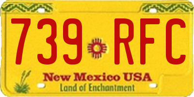 NM license plate 739RFC