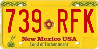 NM license plate 739RFK