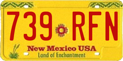 NM license plate 739RFN