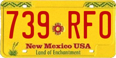 NM license plate 739RFO