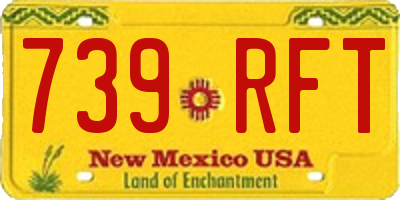NM license plate 739RFT