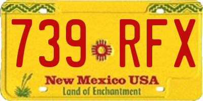 NM license plate 739RFX