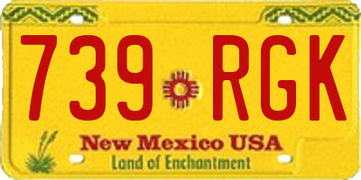 NM license plate 739RGK