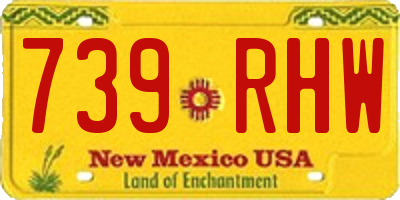NM license plate 739RHW