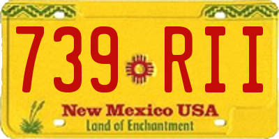 NM license plate 739RII