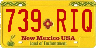NM license plate 739RIQ