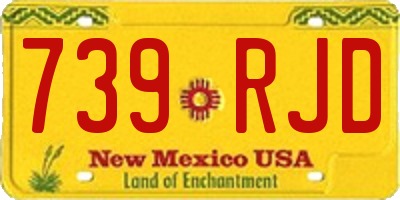 NM license plate 739RJD