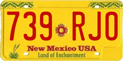 NM license plate 739RJO