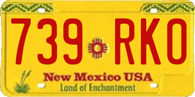 NM license plate 739RKO
