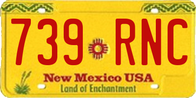 NM license plate 739RNC