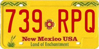 NM license plate 739RPQ