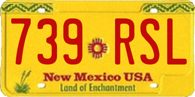 NM license plate 739RSL