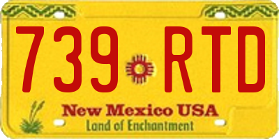 NM license plate 739RTD