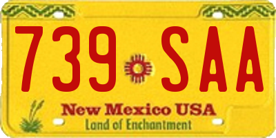 NM license plate 739SAA