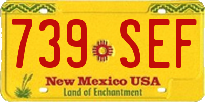 NM license plate 739SEF