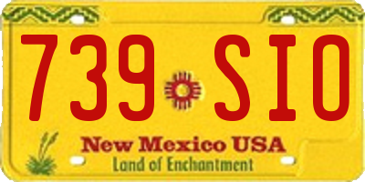 NM license plate 739SIO