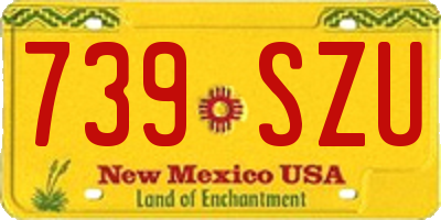 NM license plate 739SZU