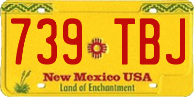 NM license plate 739TBJ