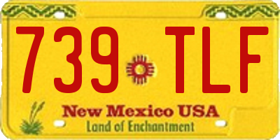 NM license plate 739TLF