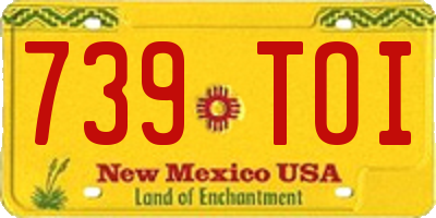 NM license plate 739TOI