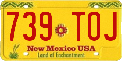 NM license plate 739TOJ