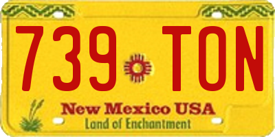 NM license plate 739TON