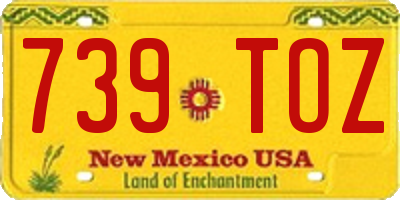 NM license plate 739TOZ