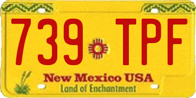NM license plate 739TPF