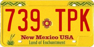 NM license plate 739TPK