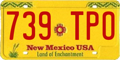 NM license plate 739TPO