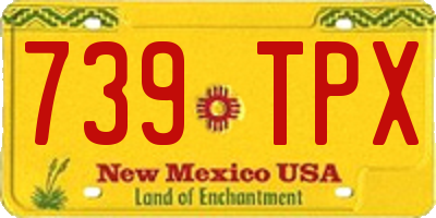 NM license plate 739TPX