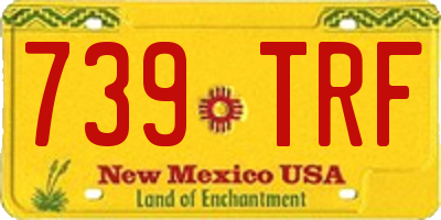 NM license plate 739TRF