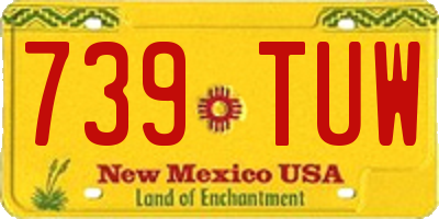 NM license plate 739TUW