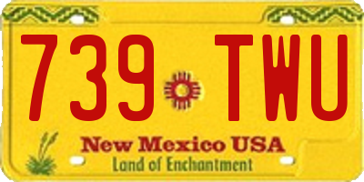 NM license plate 739TWU