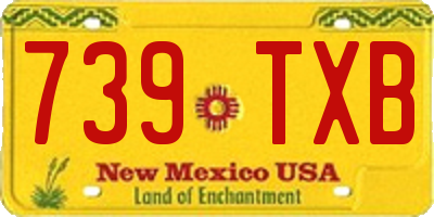 NM license plate 739TXB