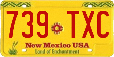 NM license plate 739TXC