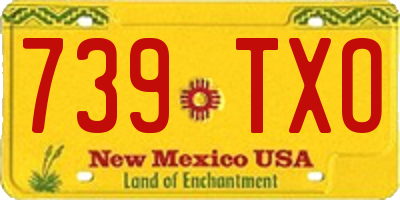 NM license plate 739TXO
