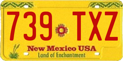 NM license plate 739TXZ